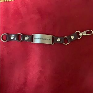 Leather and metal bracelet